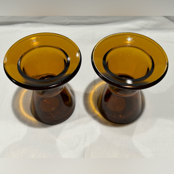 Dansk Designs, Dark Amber Glass Candle Holder or Vase, Jens Quistgaart Design - Picture 3 of 6